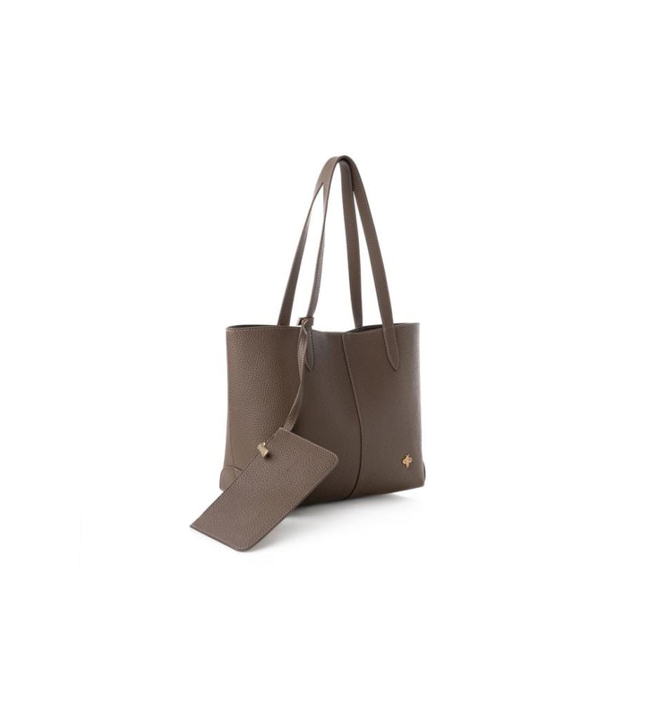 Tragetasche, dunkel minkfarben, 100 % POLYVINYL-LEDER
