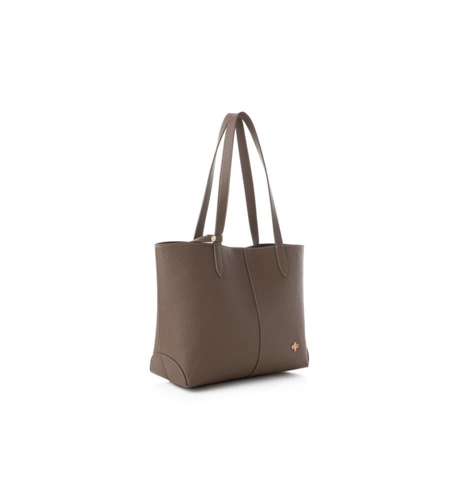Tragetasche, dunkel minkfarben, 100 % POLYVINYL-LEDER