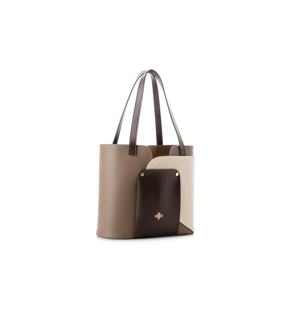 Sac fourre-tout, vison, crème, 100 % POLYVINYL LEATHER