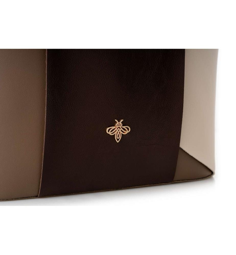Sac fourre-tout, vison, crème, 100 % POLYVINYL LEATHER