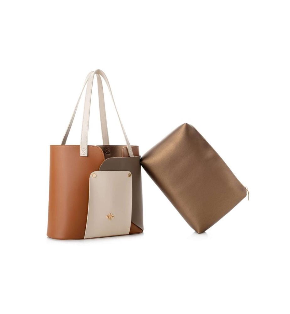 Sac fourre-tout, beige, vison, 100 % POLYVINYL LEATHER