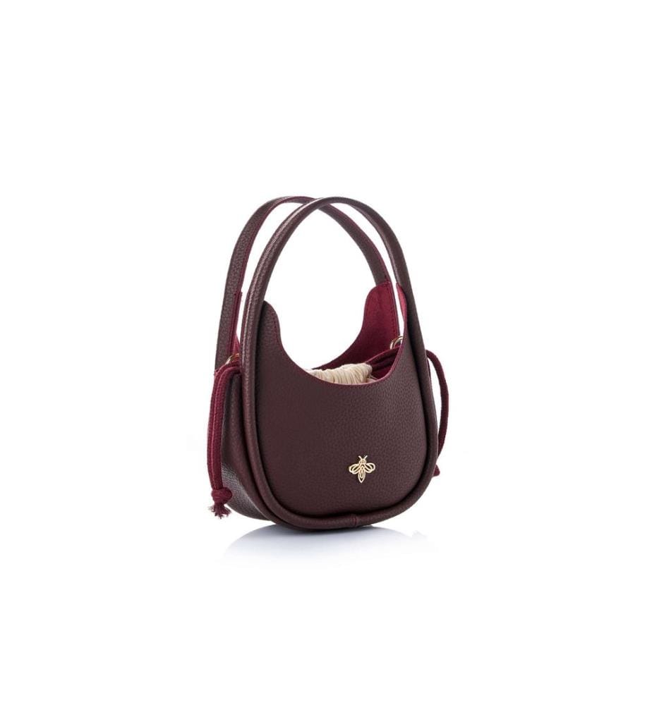 Borsa a tracolla, rosso bordeaux, 100% POLIVINILPELLE