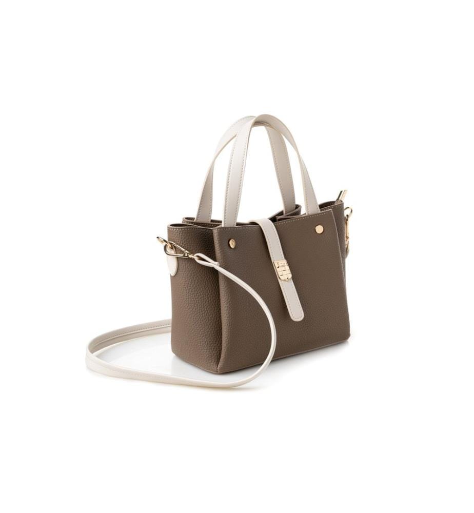 Handtasche, Nerz, Creme, 100% Polyvinyl Leder