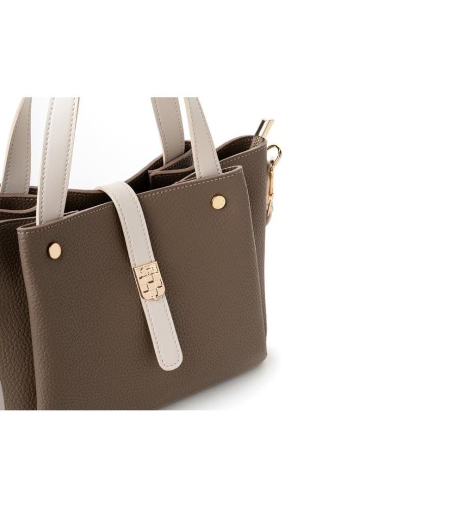 Handtasche, Nerz, Creme, 100% Polyvinyl Leder