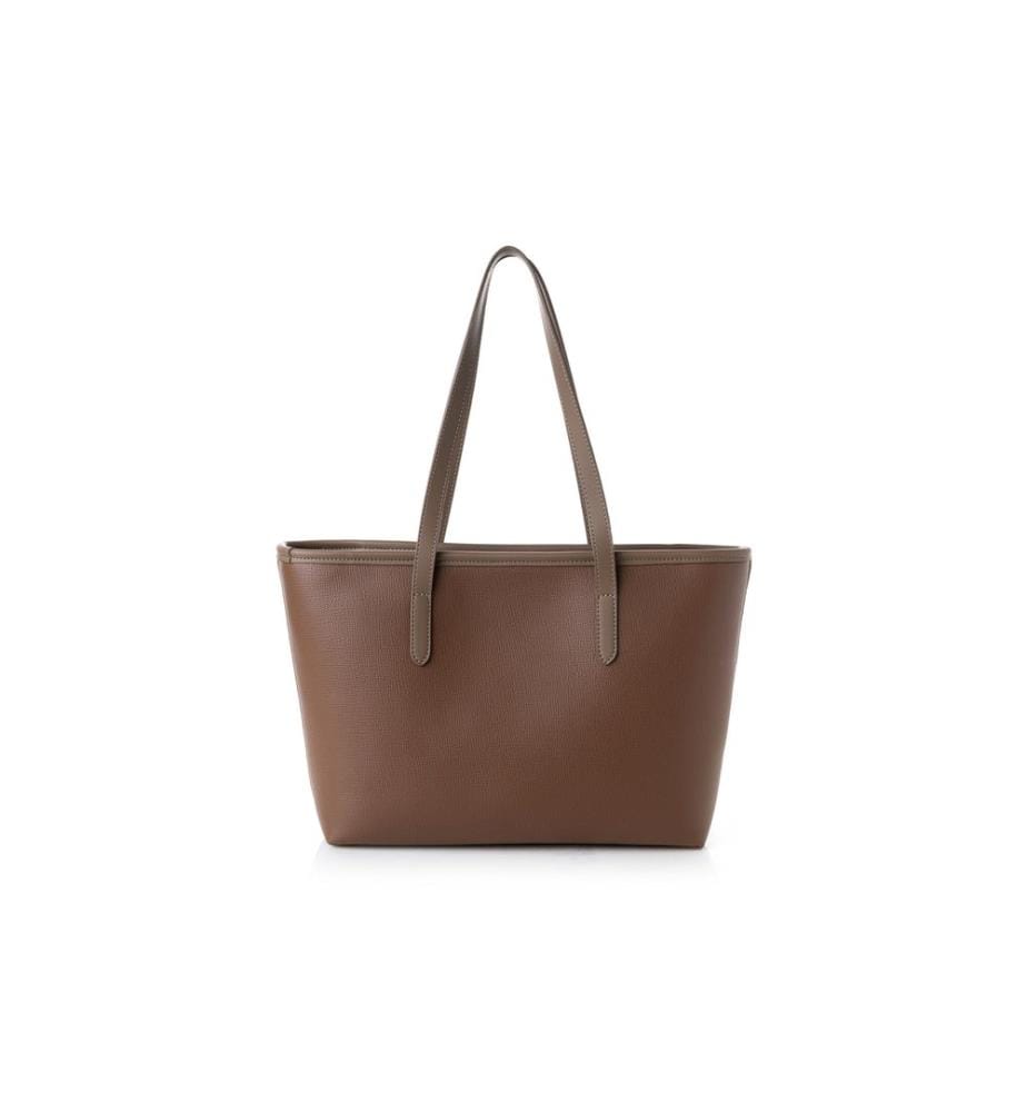Tragetasche, dunkel minkfarben, 100 % POLYVINYL-LEDER