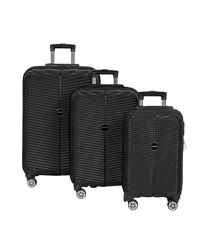 Suitcase Set, 3 Pieces, Black, 100% ABS