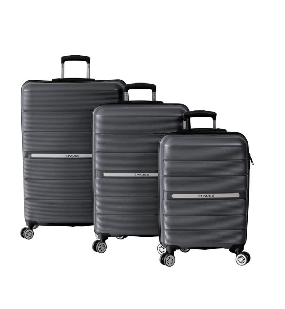 Set de valises, 3 Pièces, Anthracite, 100% Polypropylène