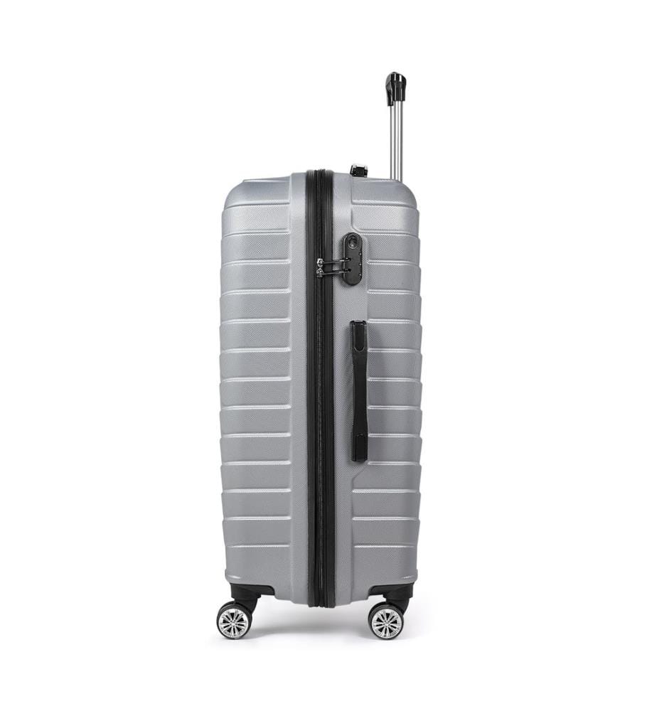Set de valises, 3 pièces, gris, 100% ABS
