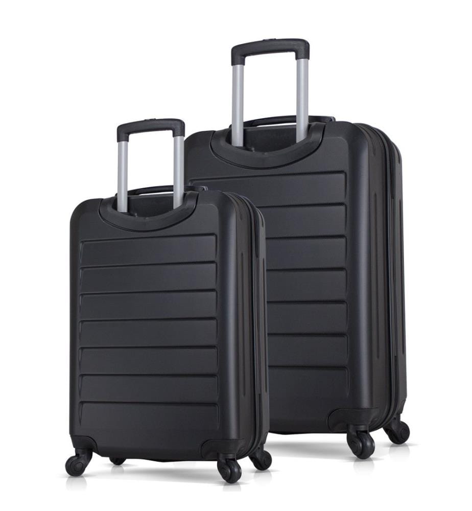 Set de valises, 2 pièces, noir, 100% ABS