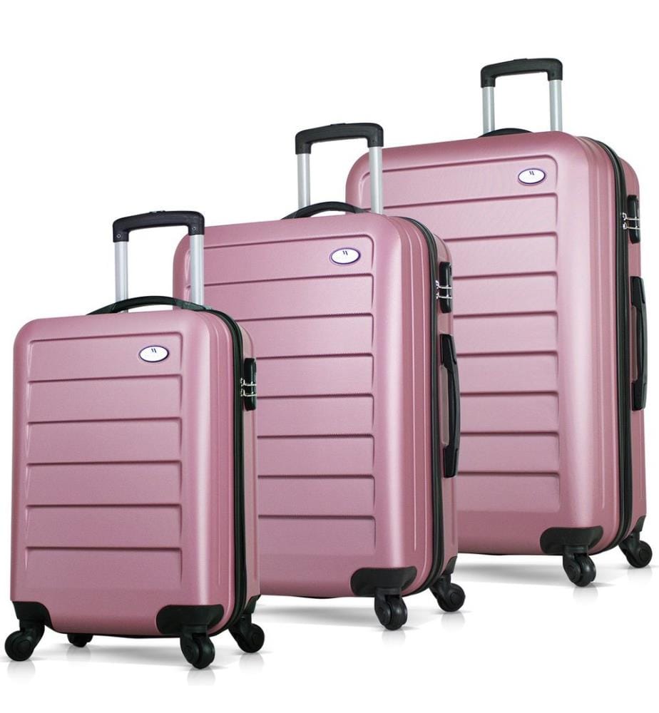 Set de valises, 3 pièces, Rose Gold, 100% ABS