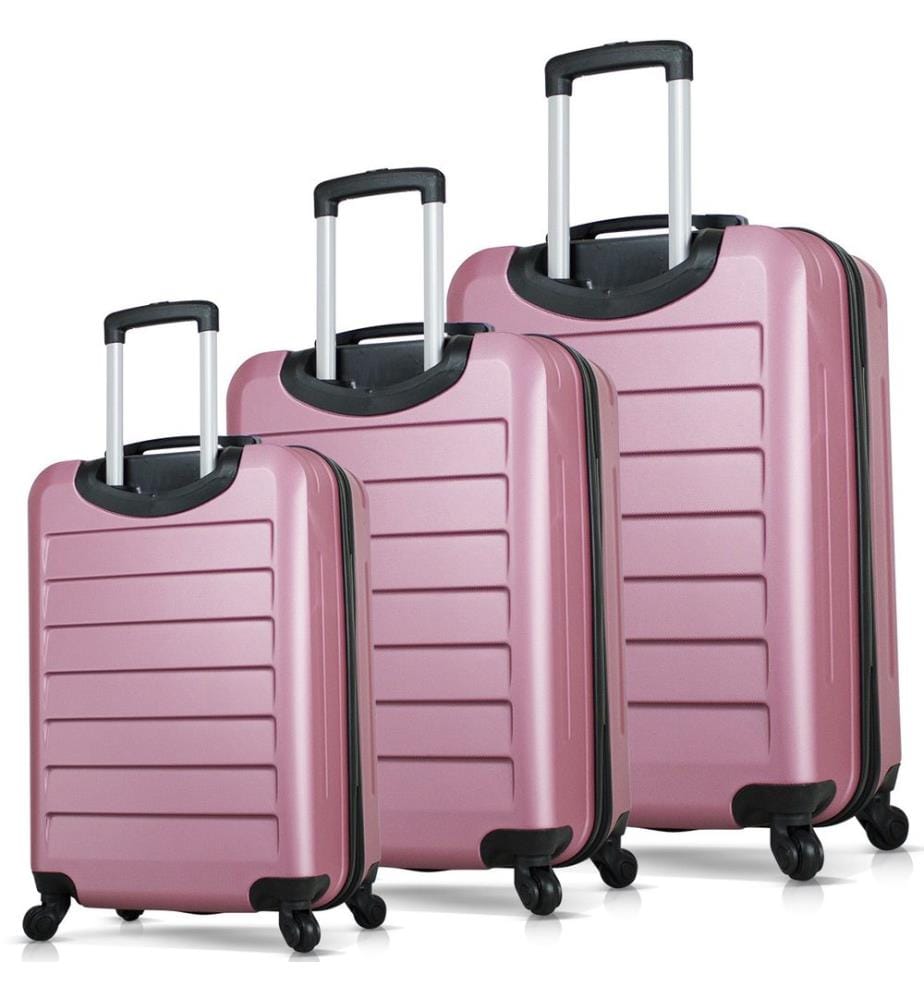 Set de valises, 3 pièces, Rose Gold, 100% ABS