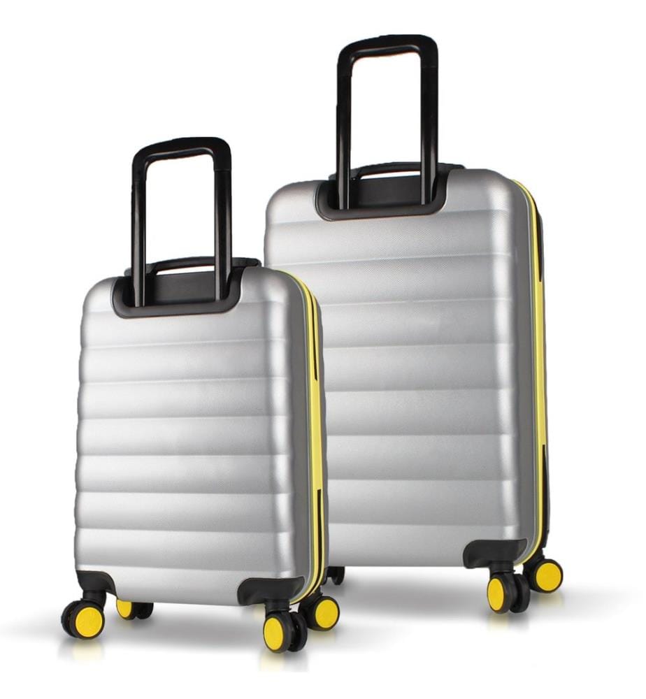 Set de valises, 2 pièces, gris, 100% ABS