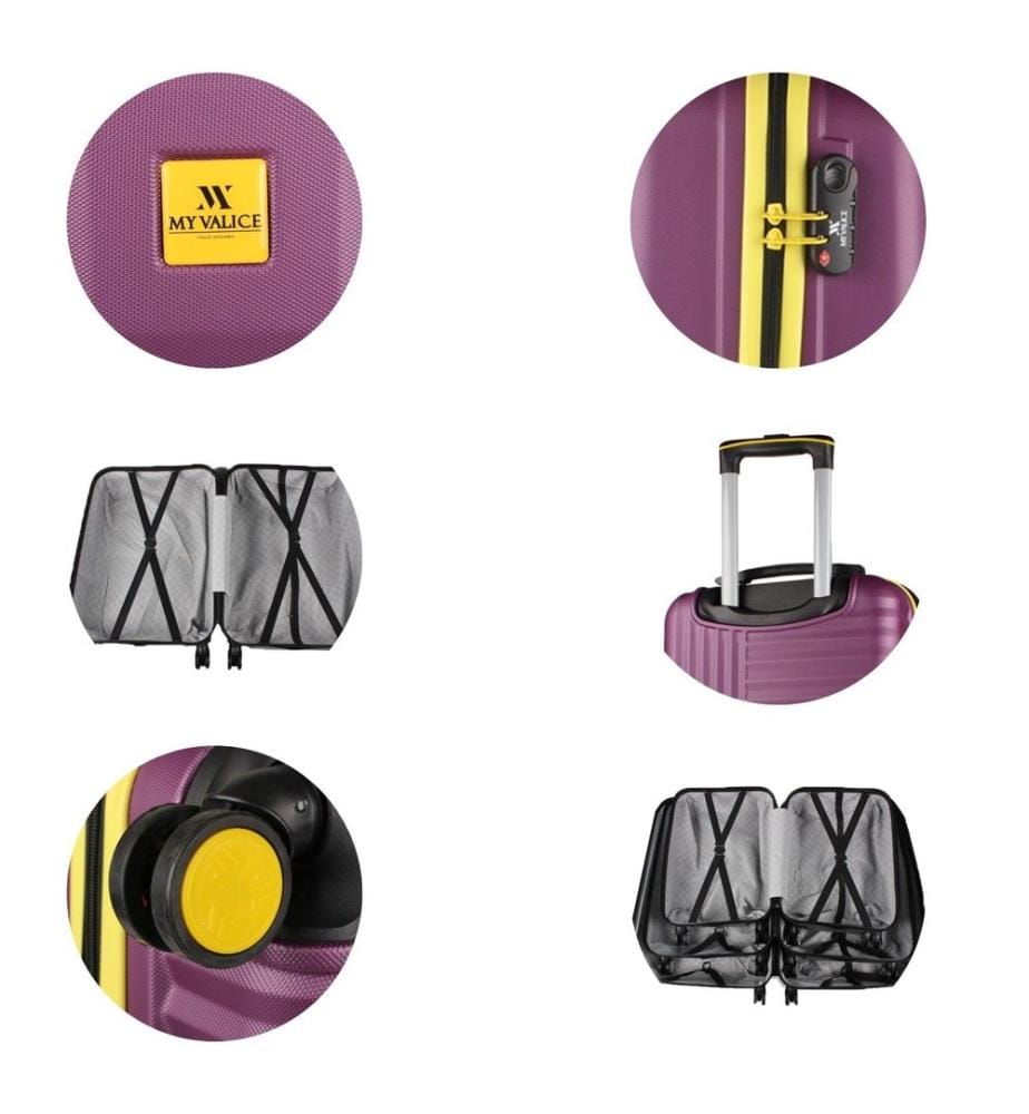 Set de valises, 3 pièces, Damson, 100% ABS