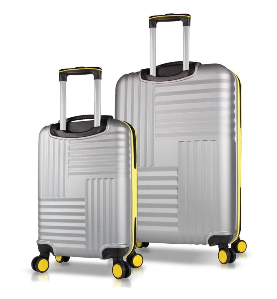 Set de valises, 2 pièces, gris, 100% ABS