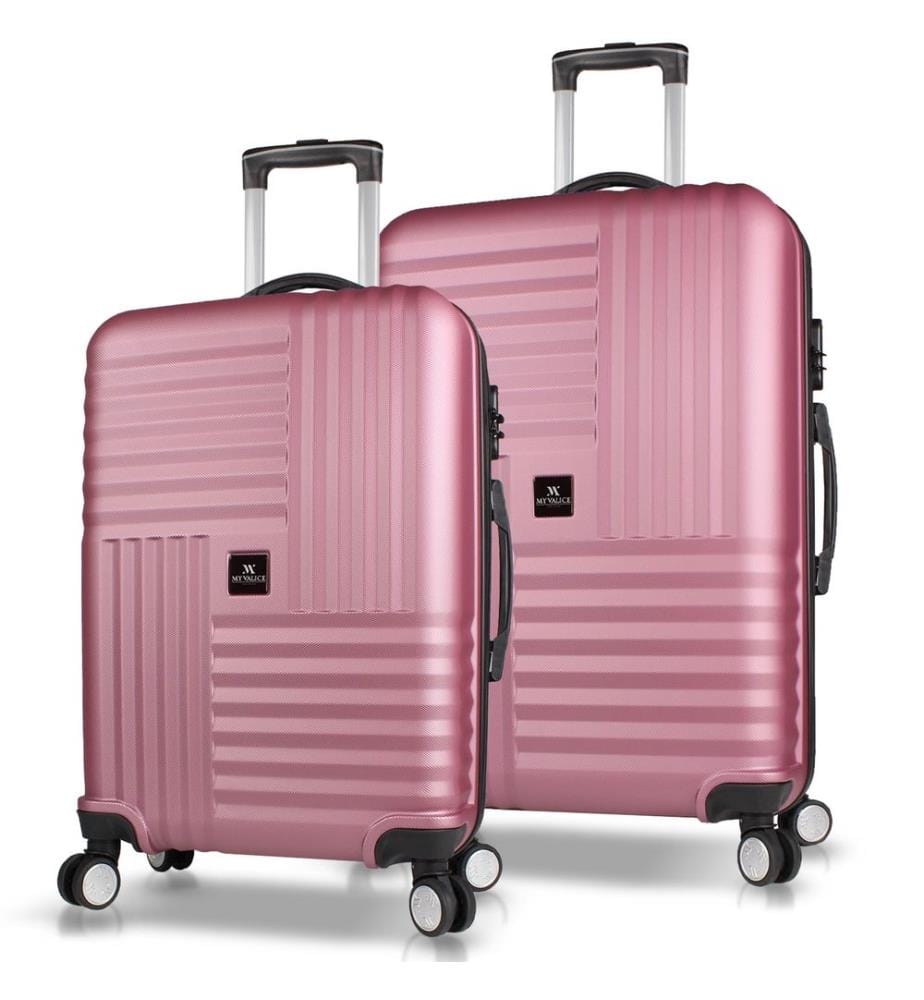 Set de valises, 2 pièces, or rose, 100% ABS
