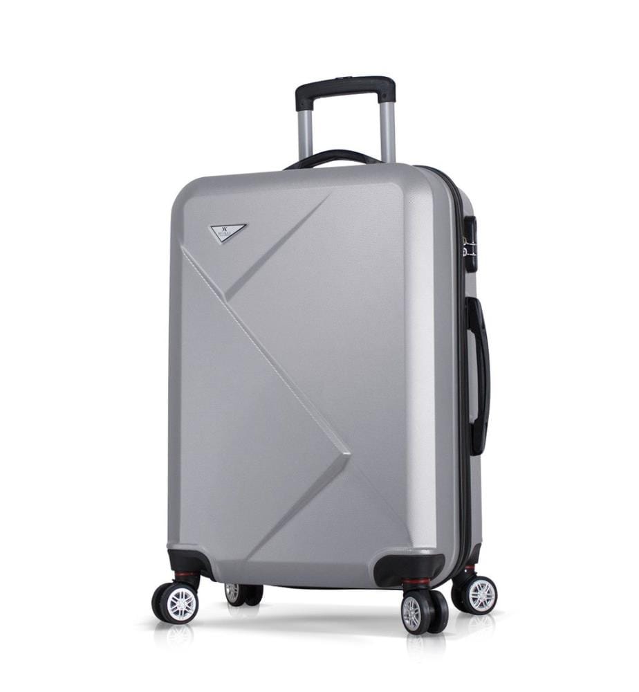 Valise, grise, 100 % ABS, vis en acier