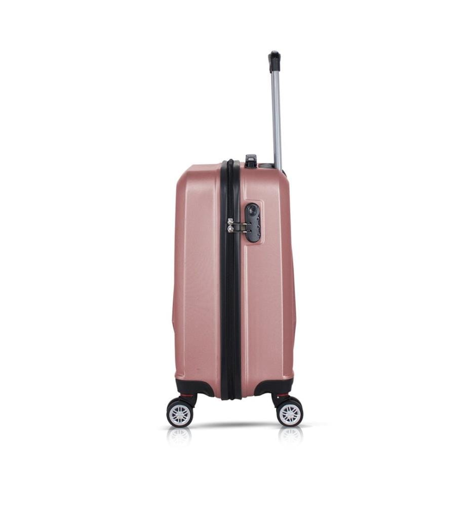 Ensemble de valises, 2 pièces, or rose, 100 % ABS, vis en acier