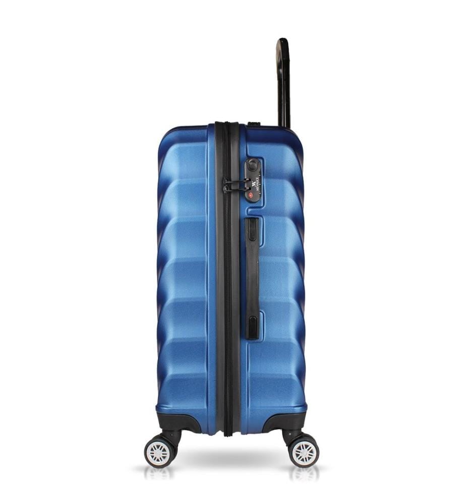 Ensemble de valises, 2 pièces, bleu foncé, 100 % ABS, vis en acier