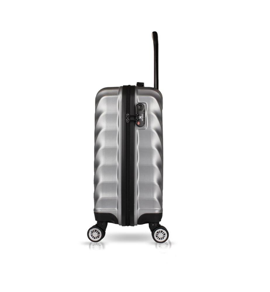 Ensemble de valises, 2 pièces, gris, 100 % ABS, vis en acier