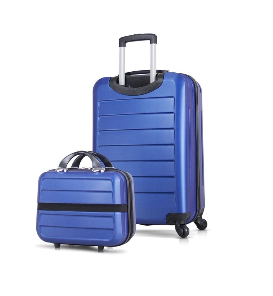 Kofferset, 2 Stück, blau, 100 % ABS, Stahlschrauben