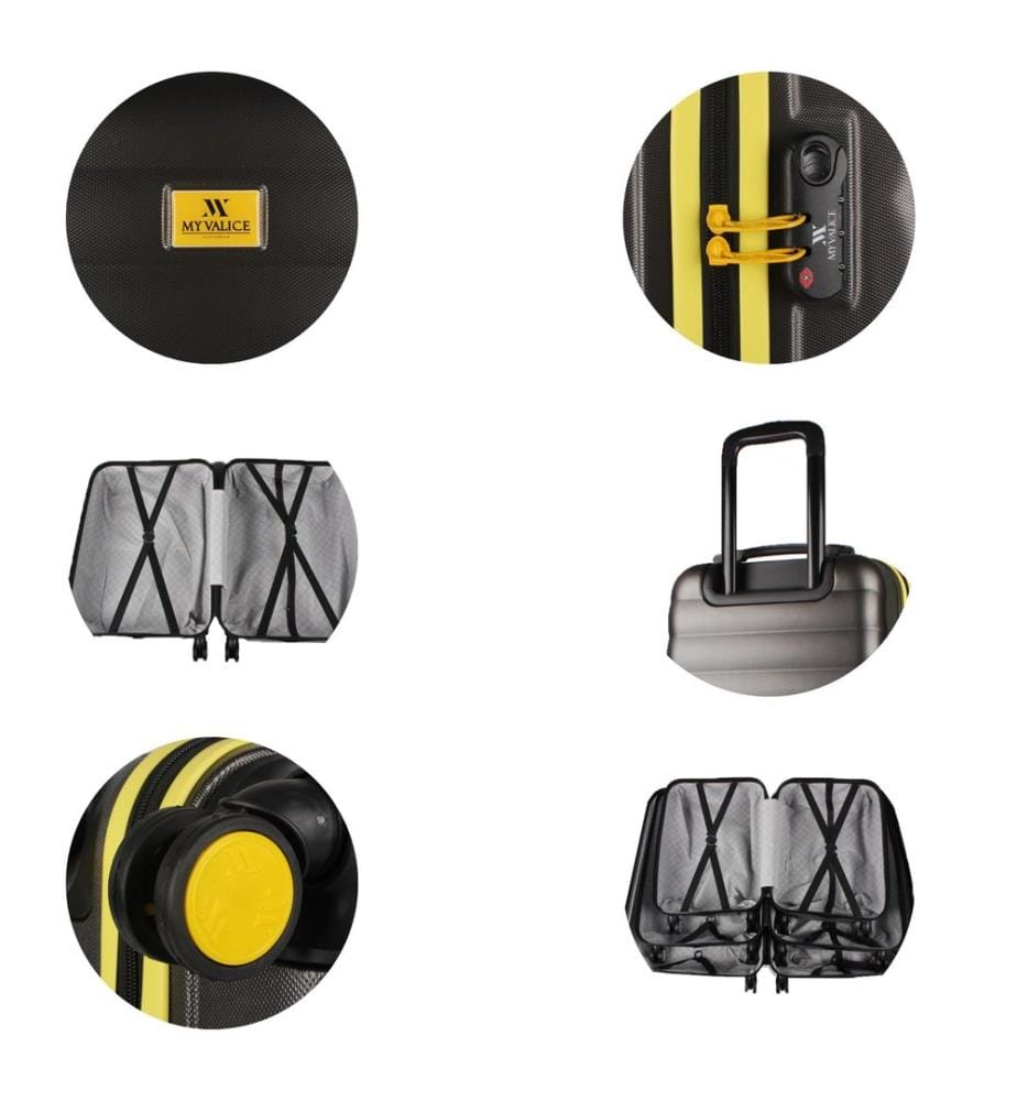 Valise, anthracite, 100 % ABS, vis en acier