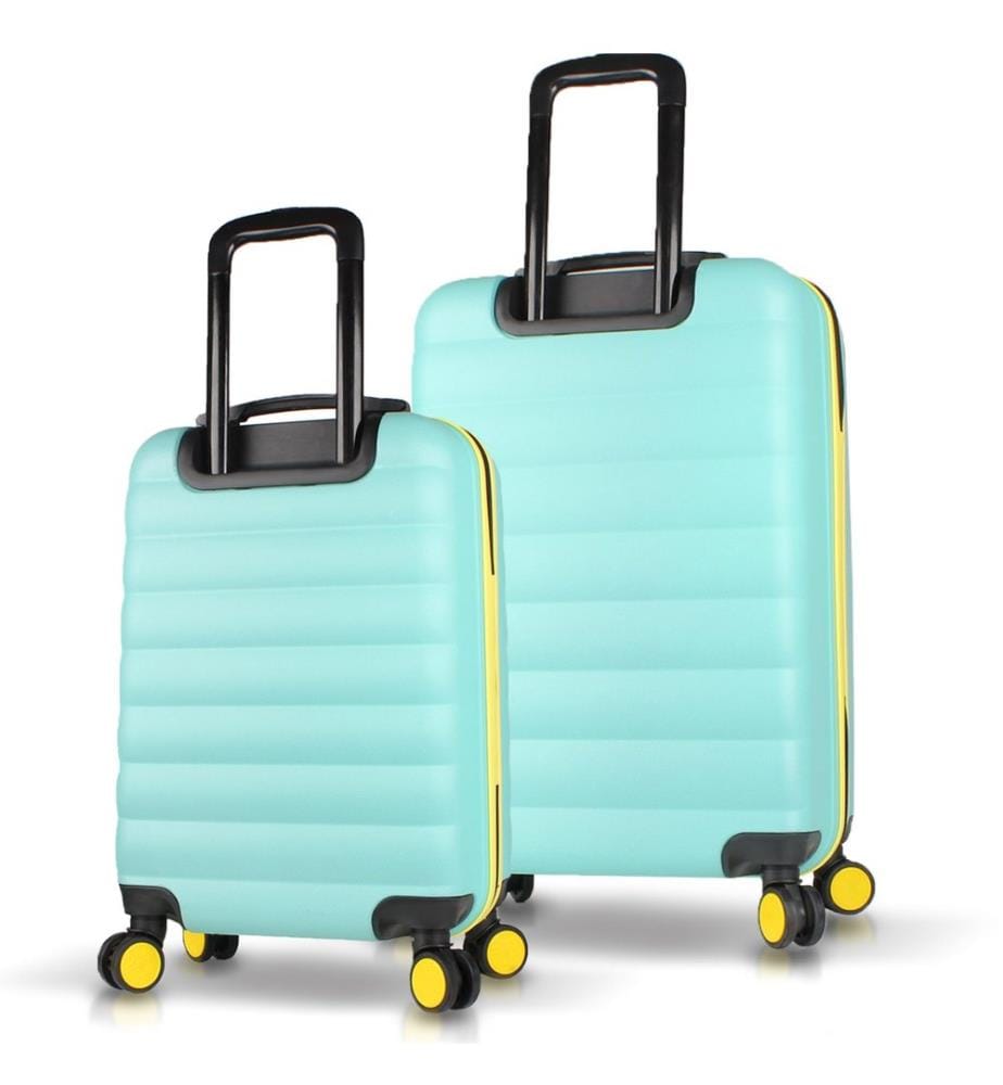 Set de valises, 2 pièces, menthe, 100 % ABS, vis en acier