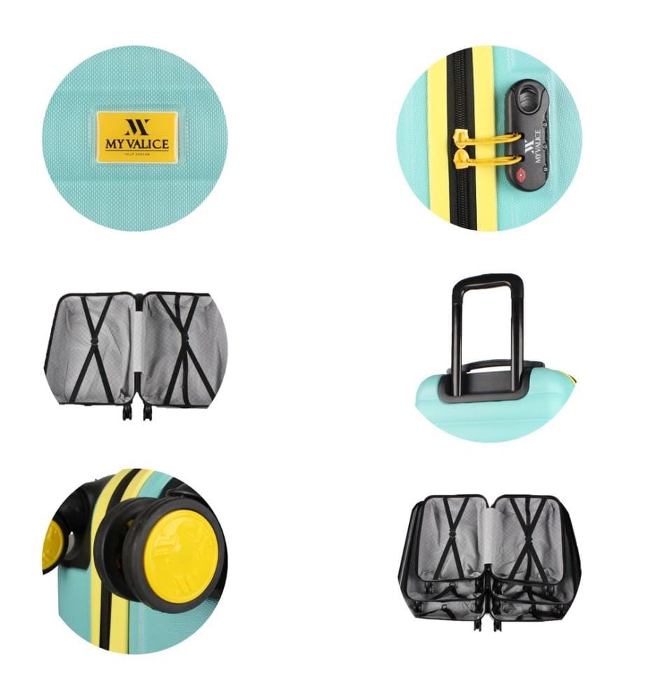 Set de valises, 2 pièces, menthe, 100 % ABS, vis en acier