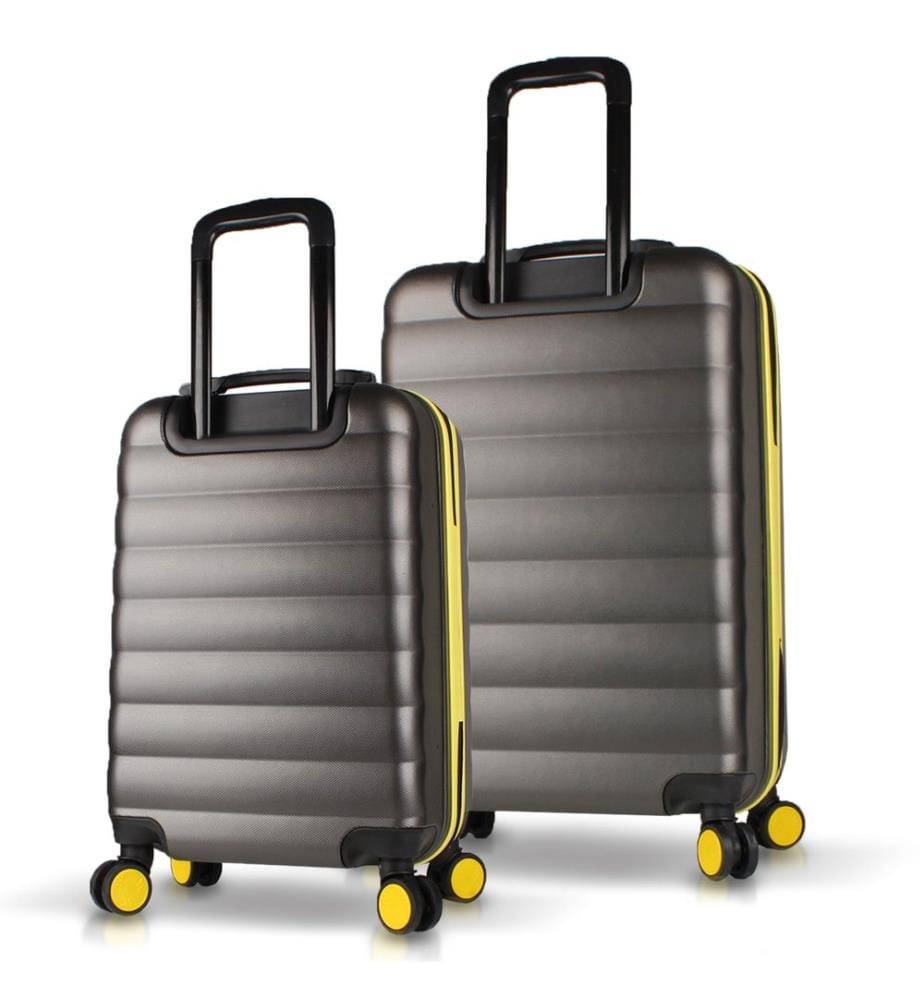 Set de valises, 2 pièces, anthracite, 100 % ABS, vis en acier