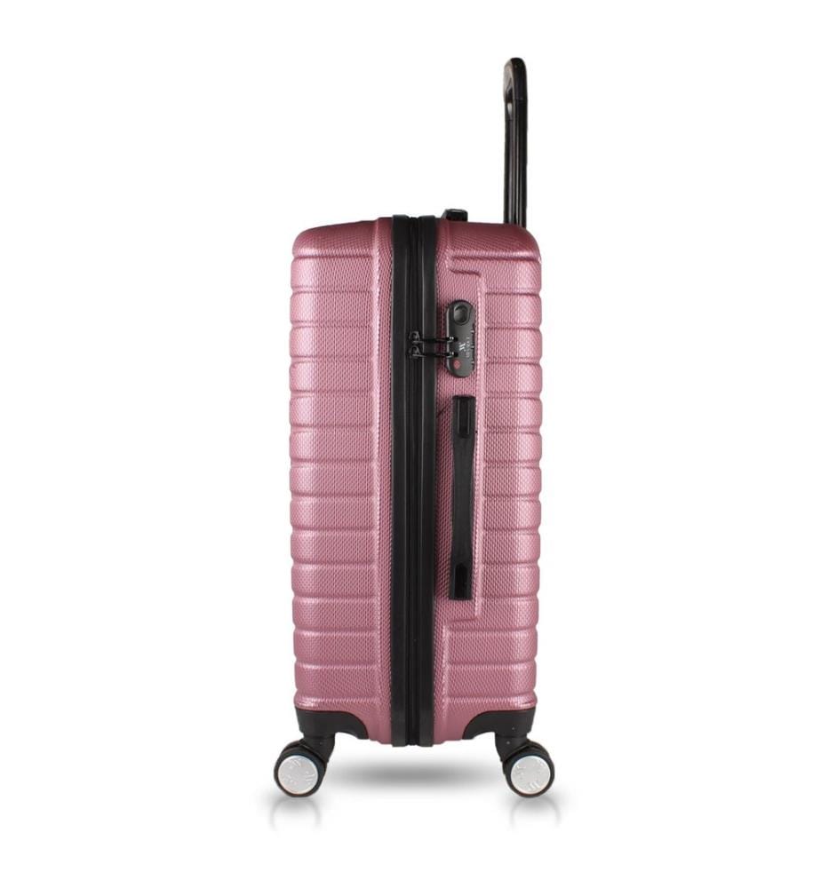 Ensemble de valises, 2 pièces, or rose, 100 % ABS, vis en acier