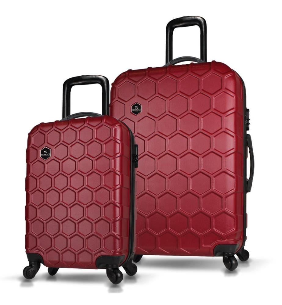 Ensemble de valises, 2 pièces, kaki, 100 % ABS, vis en acier