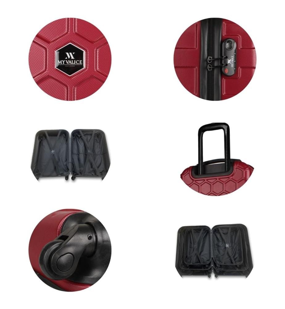 Ensemble de valises, 2 pièces, kaki, 100 % ABS, vis en acier