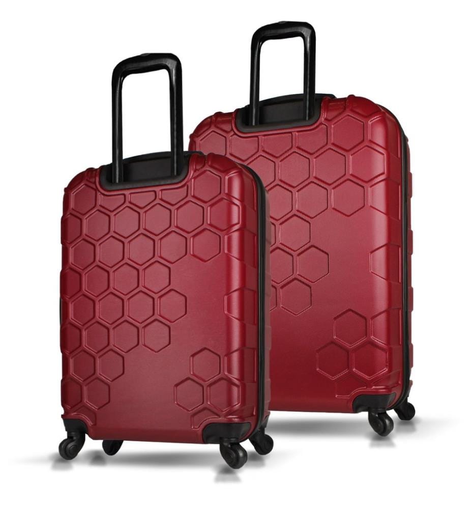 Ensemble de valises, 2 pièces, kaki, 100 % ABS, vis en acier
