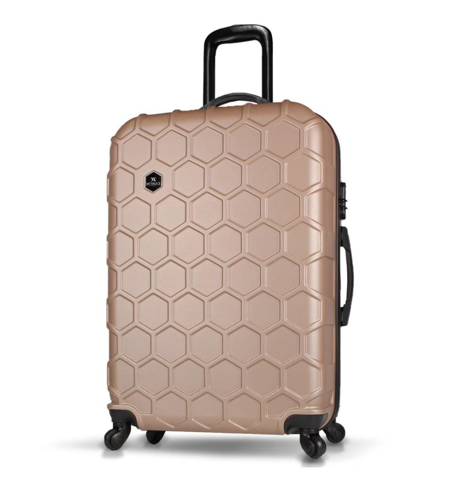Valise, dorée, 100 % ABS, vis en acier