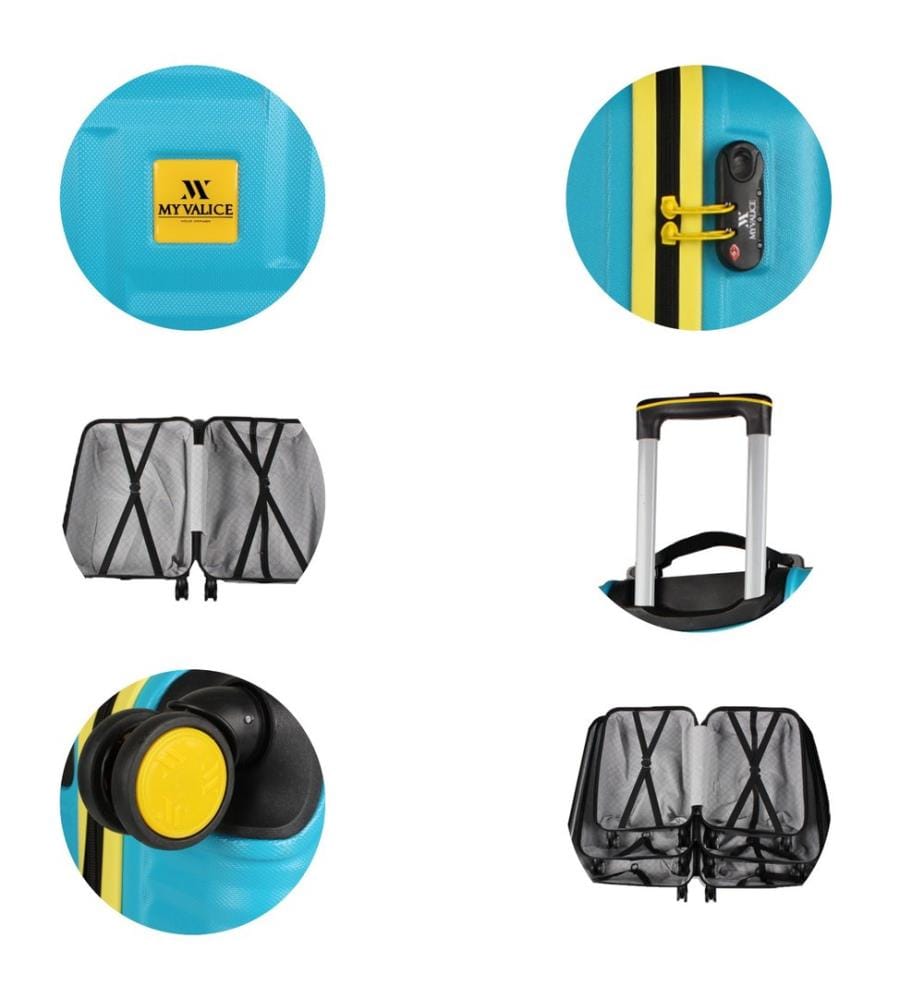Valise, turquoise, 100 % ABS, vis en acier