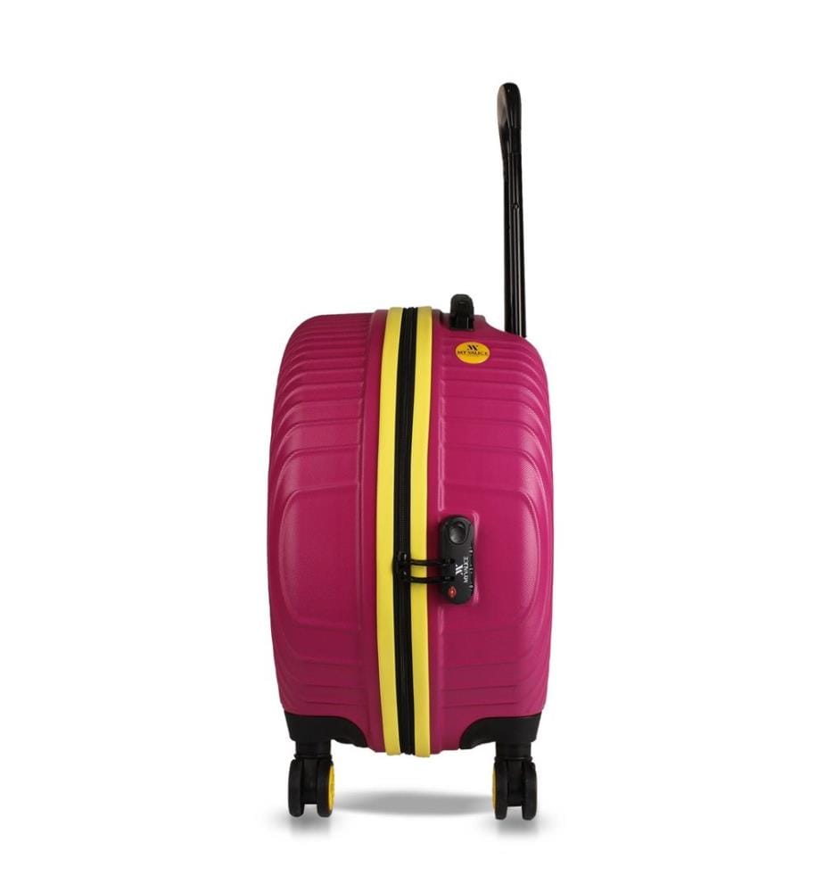 Koffer, fuchsia, 100 % ABS, Stahlschrauben