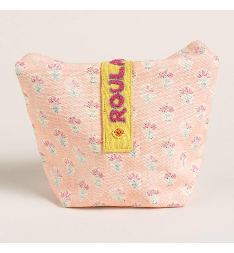 Trousse de maquillage, jaune, 100% coton