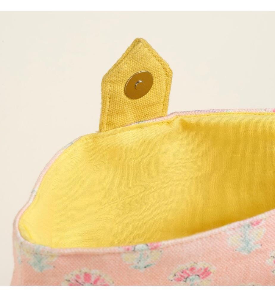 Trousse de maquillage, jaune, 100% coton