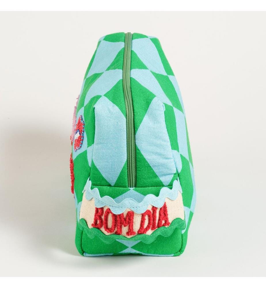 Trousse de maquillage, verte, bleue, 100 % coton