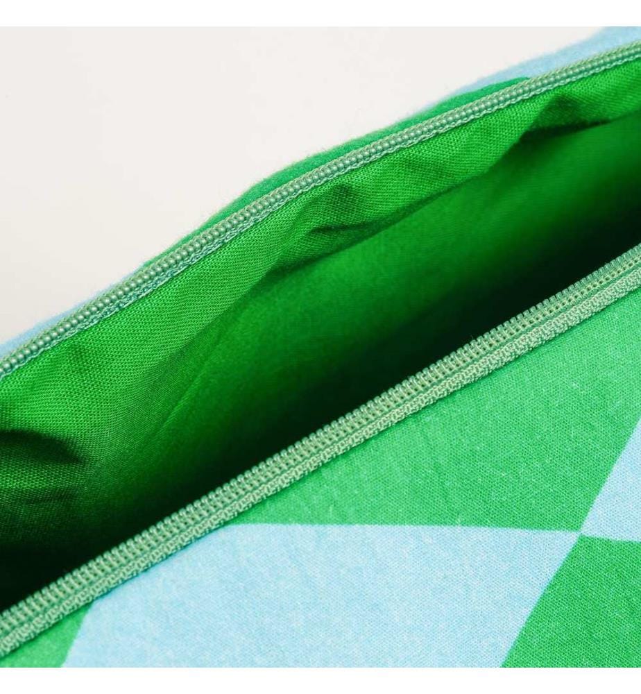 Trousse de maquillage, verte, bleue, 100 % coton