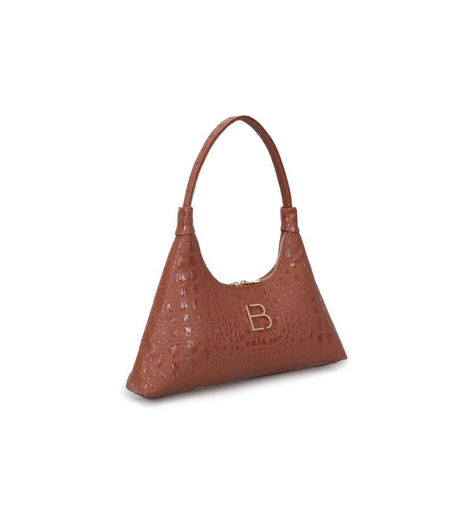 Sac bandoulière, beige, 100 % cuir polyvinyle