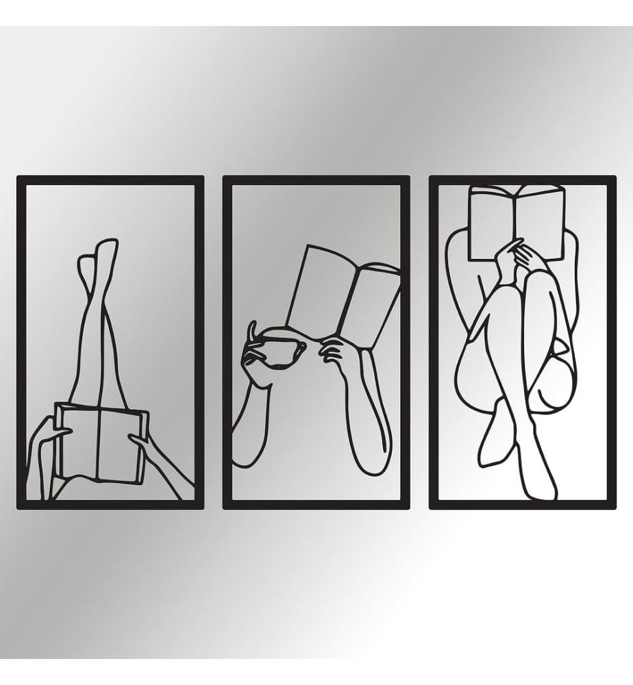 Ensemble de 3 accessoires muraux décoratifs en métal, 100 % métal, noir
