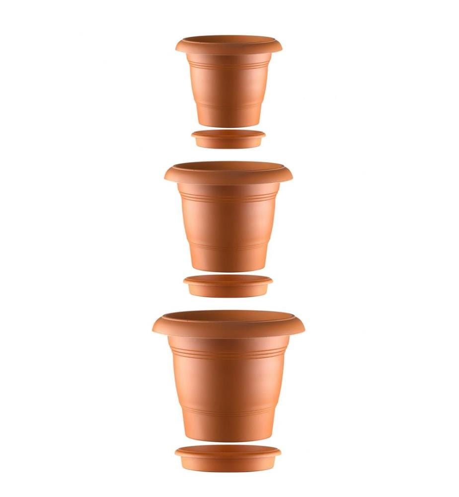 Set di vasi, marroni, 100% PLASTICA
