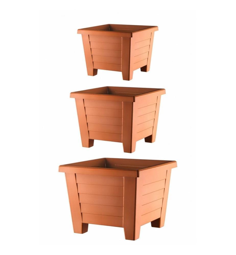 Set di vasi, marroni, 100% PLASTICA