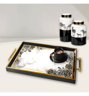 Tablett, mehrfarbig, 100 % GLAS
