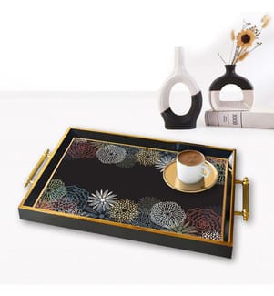 Tablett, mehrfarbig, 100 % GLAS