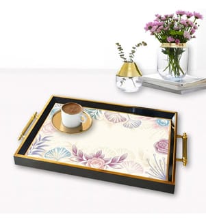 Tablett, mehrfarbig, 100 % GLAS
