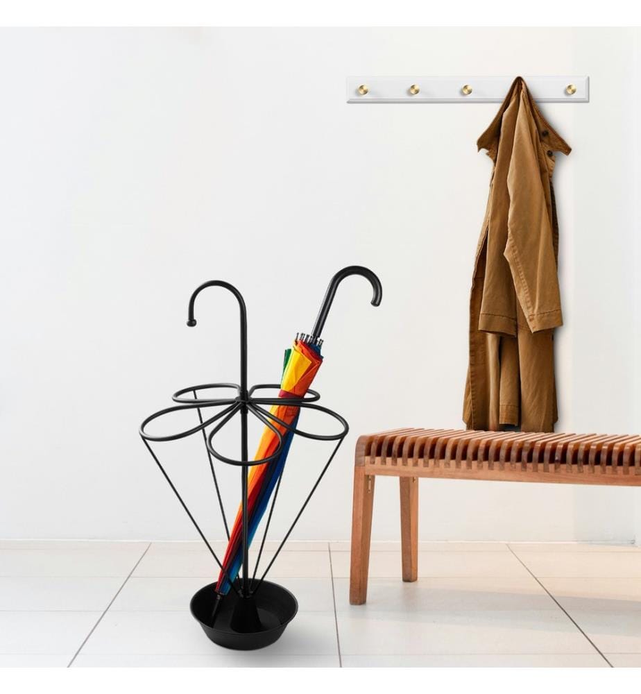 Porte-parapluies, noir, 100 % MÉTAL