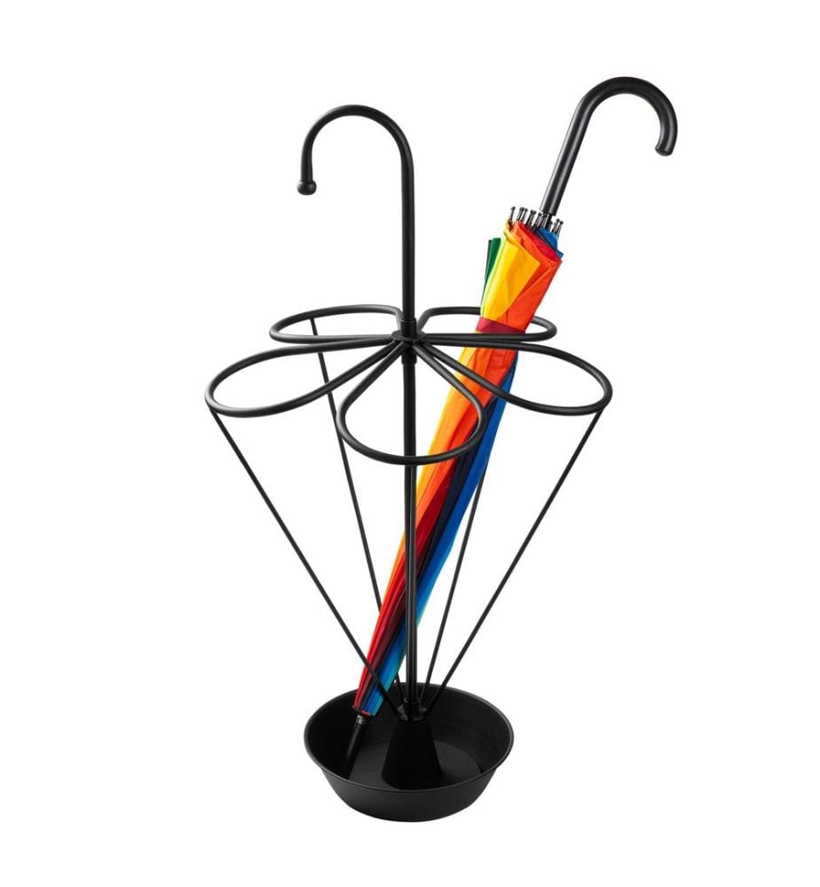 Porte-parapluies, noir, 100 % MÉTAL