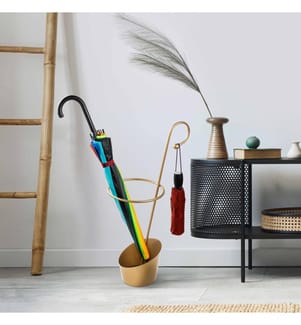Porte-parapluies, doré, 100 % MÉTAL