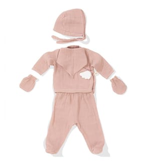 Ensemble pour nouveau-né (5 pièces), rose, 100 % COTON